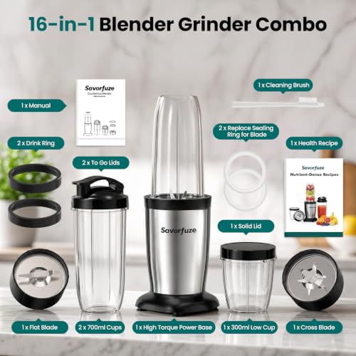 Smoothie Blender Grinder Combo (Black Silver)