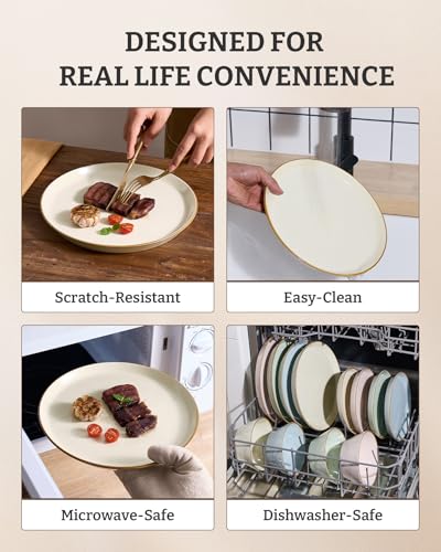 Saturn Stoneware Dishes Dinnerware Set for 8 (24 Count)