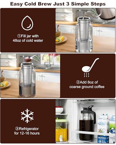64 oz Cold Brew Coffee Maker (64oz - Black)