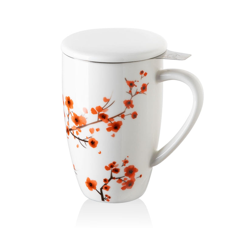 Sweejar Porcelain Tea Mug with Infuser and Lid