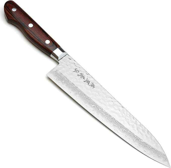 Yoshihiro VG10 16 Layer Hammered Damascus Gyuto Japanese Chefs Knife (9.5" (240mm))