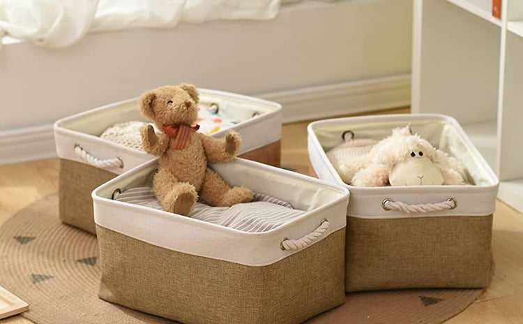 Rectangular Fabric Storage Baskets for Organizing (3 Count)