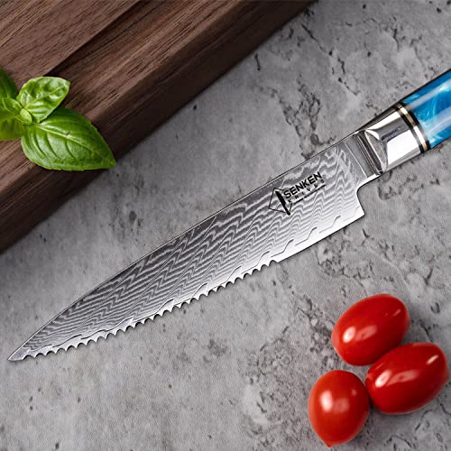 SENKEN Damascus Steak Knife Set (6 Count)