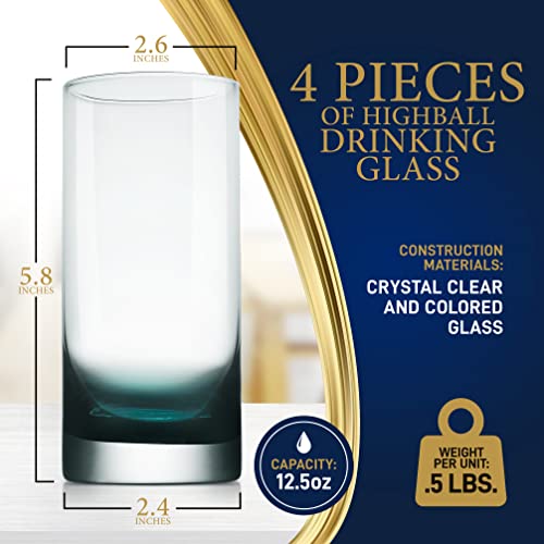 12.5oz Highball Drinking Glasses (4 Count)