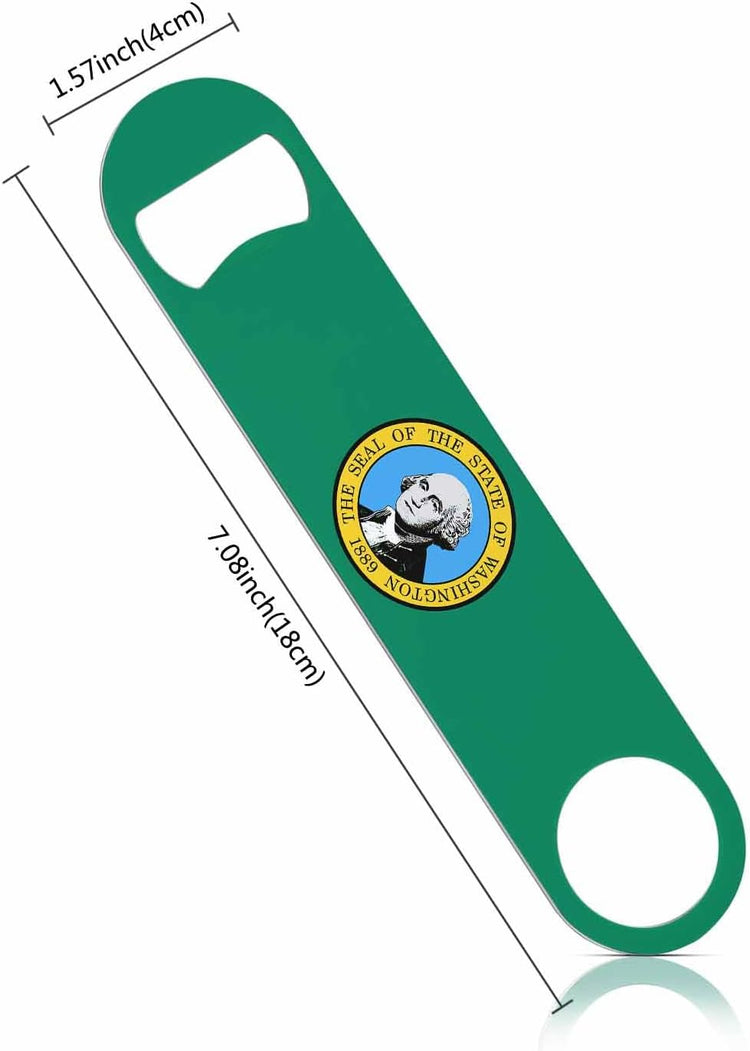 Washington State Flag Stainless Steel Bottle Opener American Flag Green Flat Beer Bottle Opener Keychain for Home Kitchen Bar Restaurant Party Birthday Gift