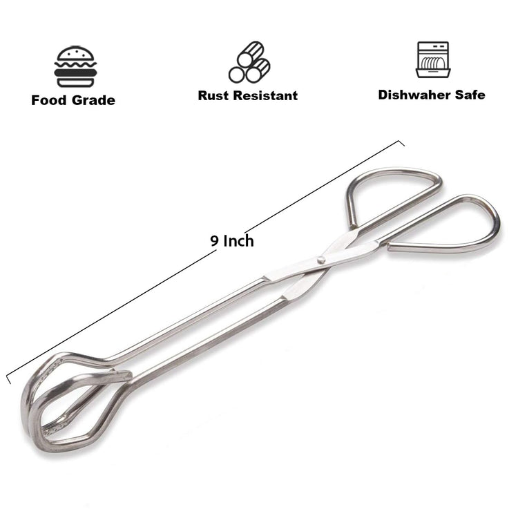 9 Inch Heavy Duty Stainless Steel Kitchen Tongs
