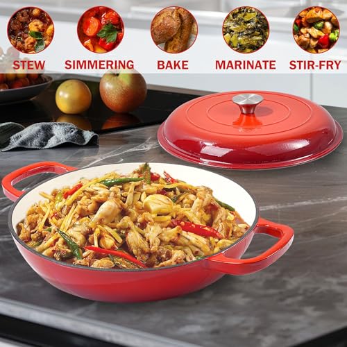 3.5 Quart Enamel Cast Iron Dutch Oven Pot with Lid