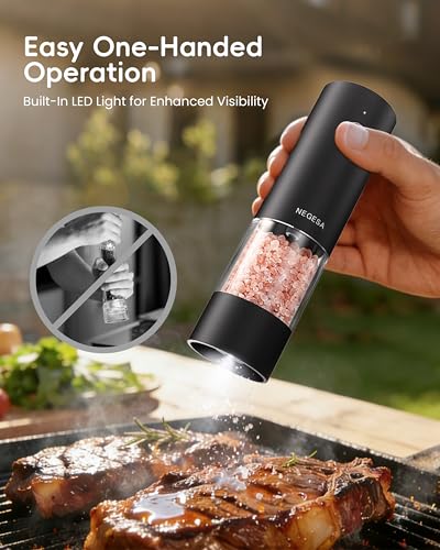 Electric Salt and Pepper Grinder Set (Black / Set)
