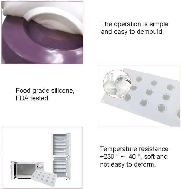 OCPO KITCHEN Mini Truffles Silicone Mold for Baking Candy, Chocolate, Cake Decoration Mold, Non-Stick & Easy Release, 3D Mini Ball Shape (15-Cavity)