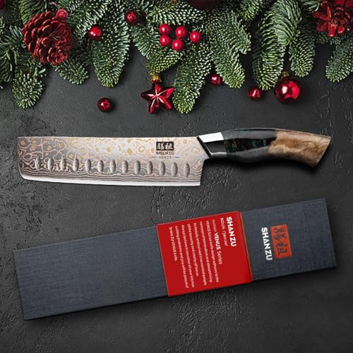 Damascus Nakiri Knife 7 Inch