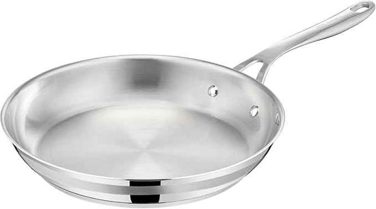 T-Fal x Jamie Oliver Stainless Steel Fry Pan 9.5-Inch, Induction Compatible, Oven Safe up to 500°F, Chef's Stainless Steel Skillet, Frying Pan, Silver