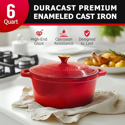 Mueller 6QT Enameled Cast Iron Dutch Oven with Lid