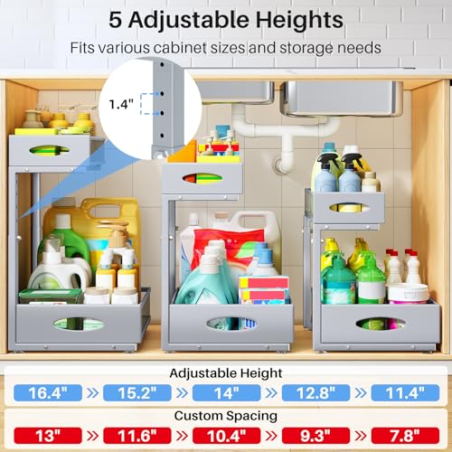 Under Sink Organizer (Grey / 1-Pack)