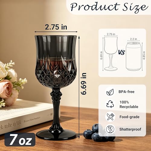 24Pack Plastic Wine Glasses (24 Count)