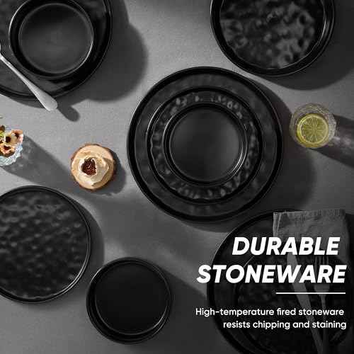 Black Plates and Bowls Sets (16 Count)