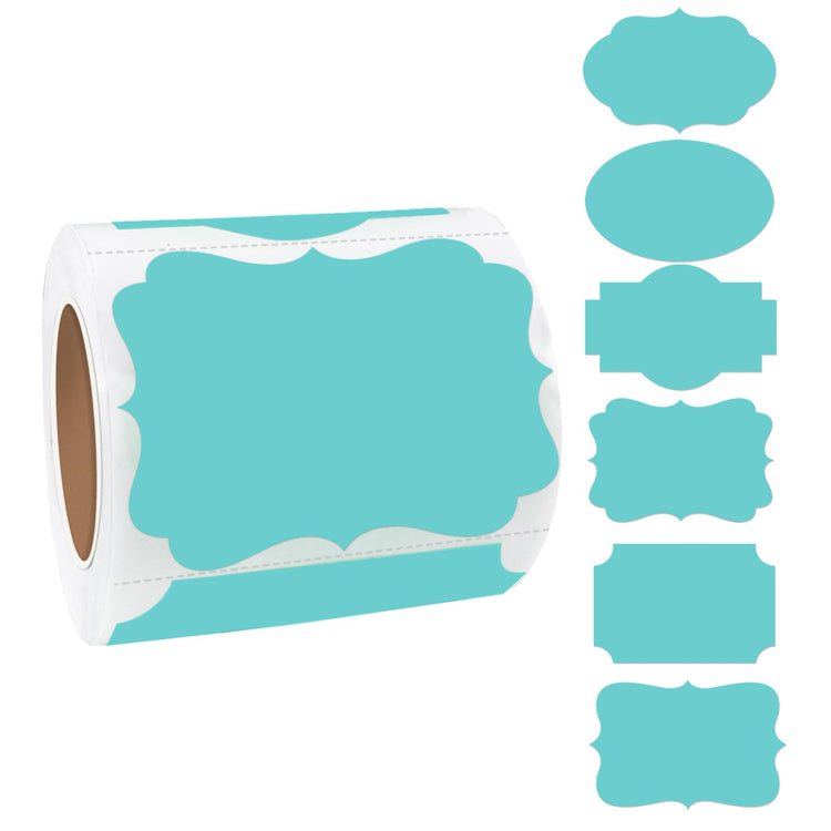Blue Labels 250 PCS 3" x 2" Fancy Shape Stickers for Storage Boxes or Food Jars