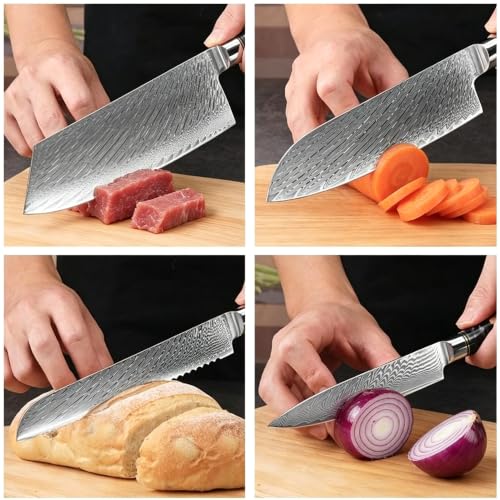 9 PCS Damascus Kitchen Knife Set (10 Count)
