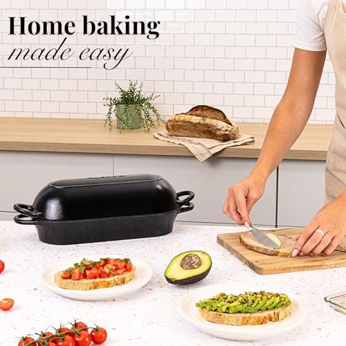 Enamelled Cast Iron Bread Loaf Pot (34cm x 16cm / Black)
