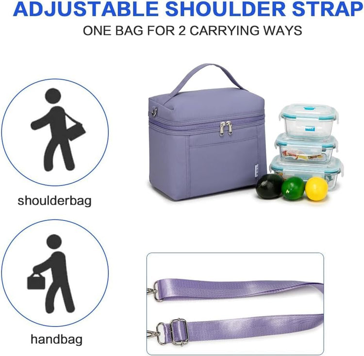 NOL Insulated Lunch Bags for Women Cooler Bag Lightweight Nylon Waterproof Lunch Box for Work