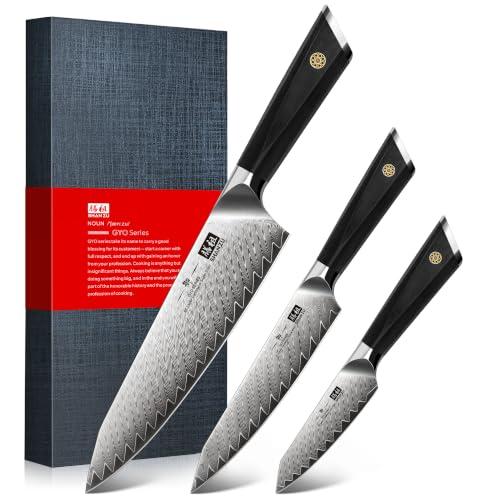 3 PCS Damascus Knife Set (3 Count)
