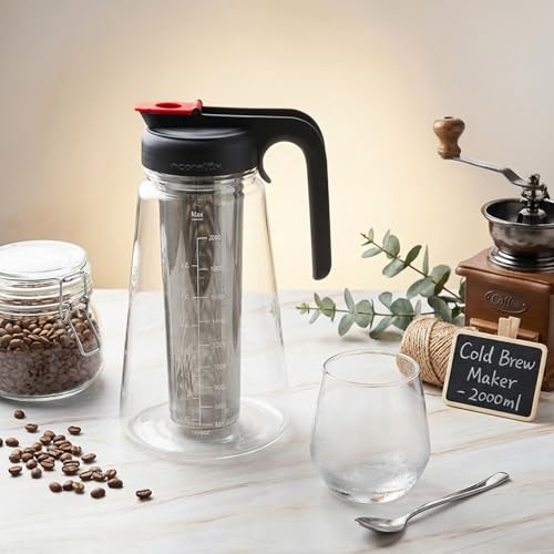 Cold Brew Coffee Maker With Stainless Steel Filter (（Black 64oz))