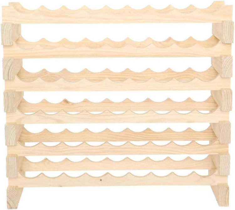 54 Bottle Wine Rack Natural Pine