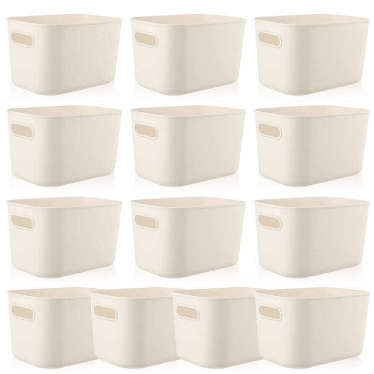 Plastic Storage Bins 10 Pcs White Pantry Organizer Bins Small Baskets Storage Containers for Home Kitchen (10 Count)