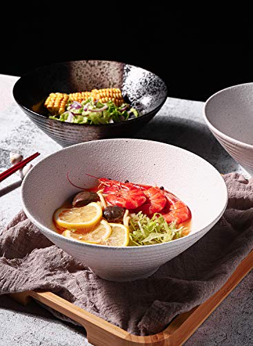 Ceramic Japanese Ramen Bowl Set (9 Inch / White)