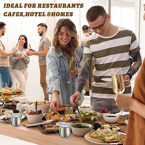 36 Pcs Stainless Steel Bell Creamers 3 oz Creamer Pitcher for Serving Milk Coffee Cream Syrup Sugar Bell Shaped Container Espresso Shot Frothing Pitcher Cup for Restaurant Cafes Home