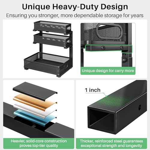 Under Sink Organizer (Black / 2 Pack)