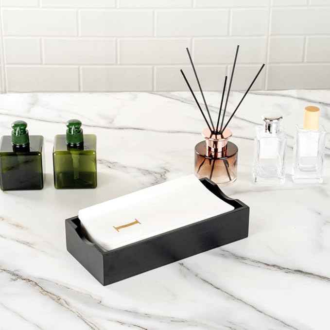 Luxenap 15.8 X 7.9 Inch Linen-Feel Guest Towels, 50 Lettered Hand Towels - Gold Letter 'I', Sans Serif Font, White Paper Dinner Napkins, airlaid, For Restrooms And Tables