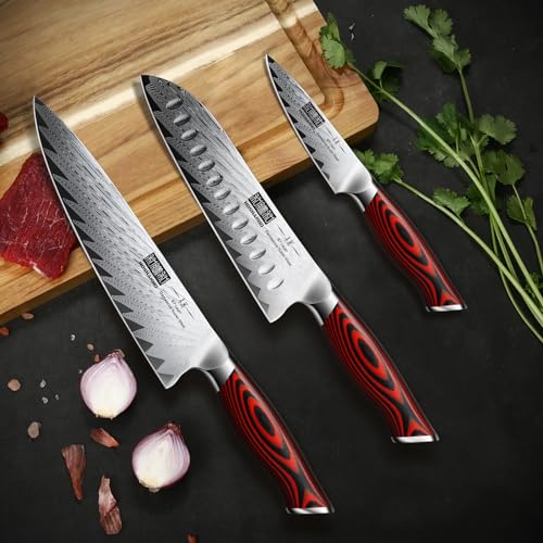 Damascus Knife Set (3 Count)