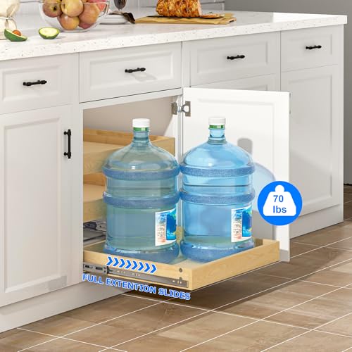 3 Tier Pull Out Cabinet Organizer with Soft Close (14''W x22''D / 3 Tiers)
