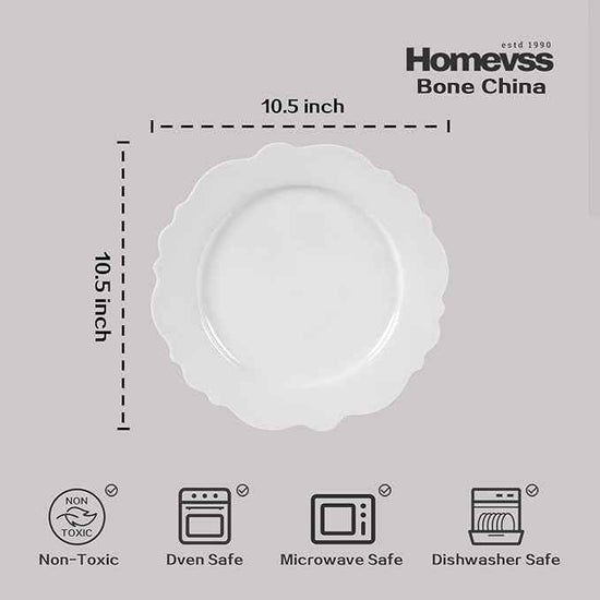 HomeVss, New Bone China Dinnerware Set, Embossed Winds, Service for 4-16pc Set