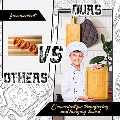40 Pcs Bulk Wood Cutting Board with Handle 12 x 7.8 Inch Acacia Bamboo Wooden Kitchen Serving Chopping Boards for Pizza (40 Count)