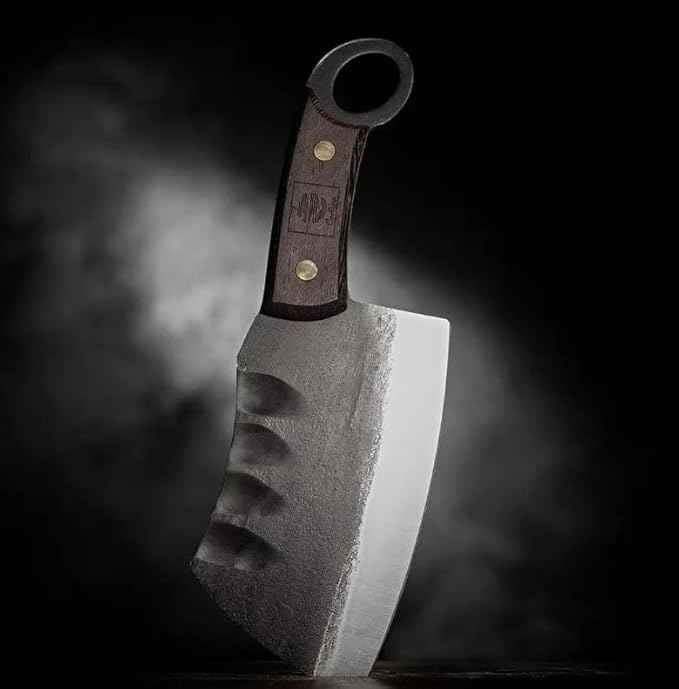 COOLINA Suratu Chopping Cleaver Chef's Knife, Multipurpose Handmade High-Carbon Stainless and Clad Steel, Kitchen, Home Cooking Knives