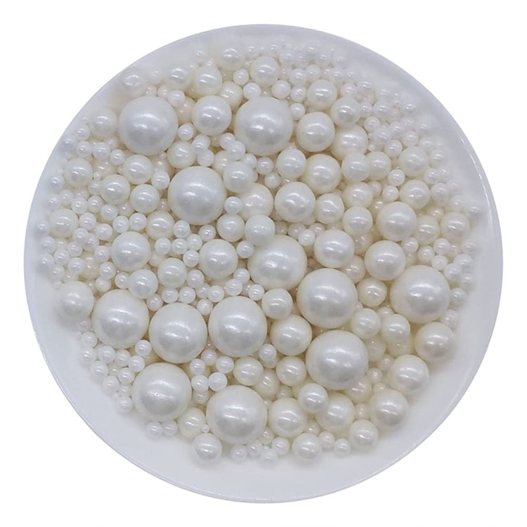 Edible White Sugar Pearls Candy Sprinkles 120G (4.23 Ounce)