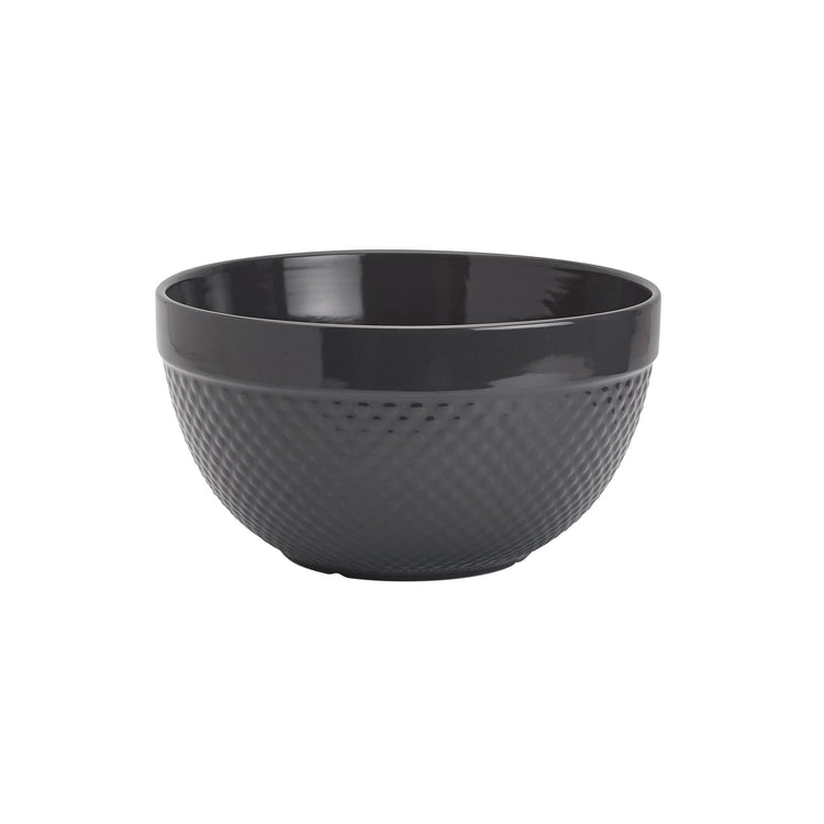 Tabletops Gallery Hobnail Style 4 Piece Timeless Grey Stoneware Nesting Mixing Bowl Set for Baking and Cooking