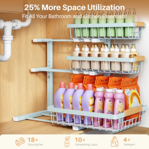 Under Sink Organizer (2-Pack / LightBlue)