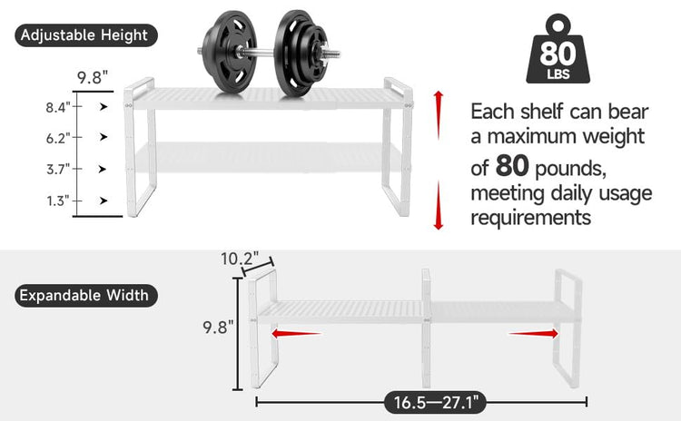 16.5~27.1" Expandable Shelf with Hole (16 Count)