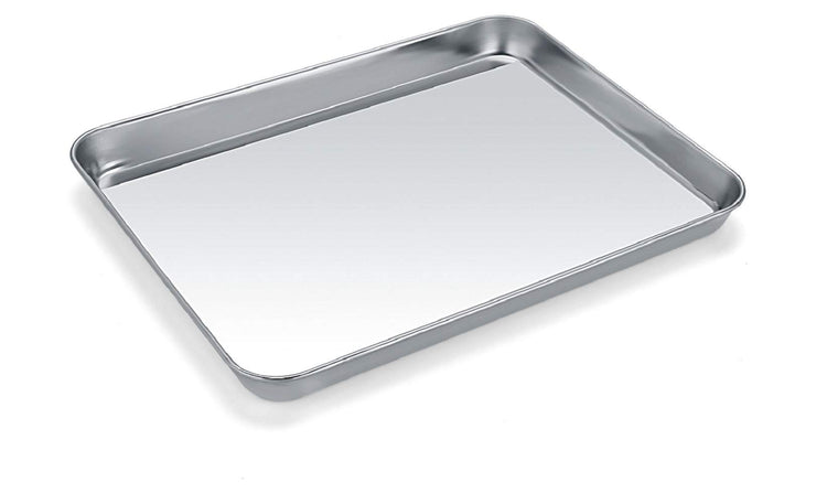 Baking Sheet Stainless Steel Cookie Sheet Baking Pan Tray for Toaster Oven Size 9 x 7 x 1 Inch