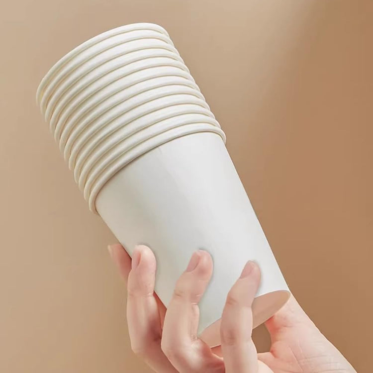 100 count 12 oz Coffee Cups, Leak-Proof Paper Cups 12 oz, Sturdy White Disposable Paper Coffee Cups for Cold and Hot Drinks