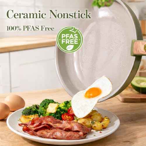 18 Pcs Ceramic Cookware Set Detachable Handle