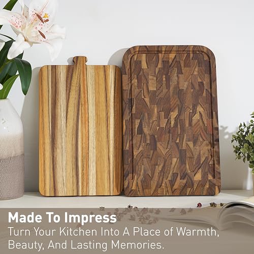 Teak Cutting Board for Kitchen (2 Count)