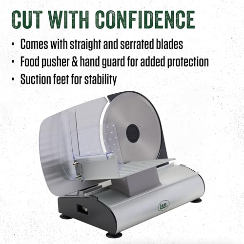 Products MightyBite 8.5" Electric Meat Slicer for Home Use (Dual Blade / Belt Driven)
