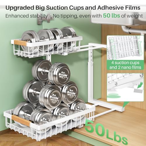 Under Sink Organizer (White / 2 Pack)