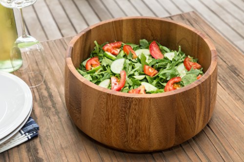 Acacia Wood Salad Bowl (12.5" Tulip Salad Bowl)