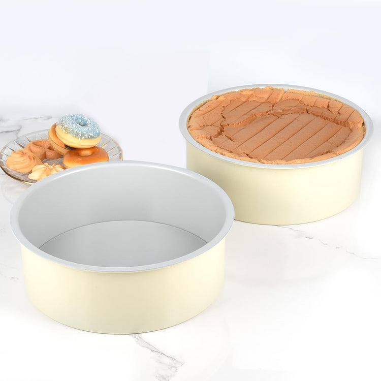 8 inch Cake Pan Removable Bottom Carbon Steel with Nonstick Coating Chiffon Cake Tin Round Shaped Cheese Cake Mould for Baking