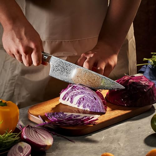 SENKEN 7 Piece Damascus Kitchen Knife Set (7 Count)