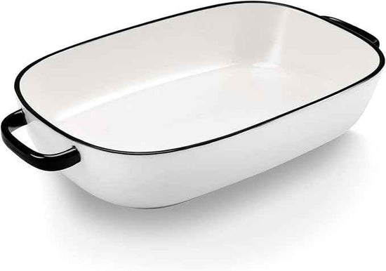 6 Quart Large Rectangular Baking Dish, 16x11 Inches Ceramic Baking Pan Casserole Dish for Cooking,Kitchen and Daily Use, Safe for Oven Microwave Refrigerator Disinfection Cabinet and Dishwasher,White